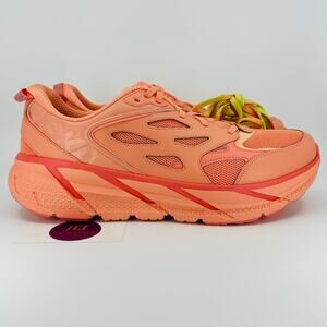 Hoka One One Men's Clifton L Athletics Leather Sneakers Guava/Coral GCC Size 12